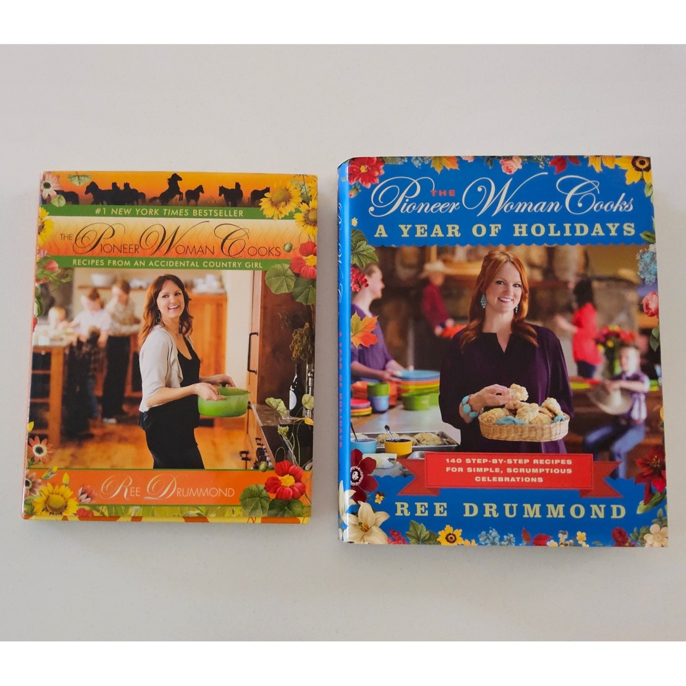 Pioneer Woman Cookbook Lot 2 Ree Drummond Holiday Recipes Hardcover Foodie